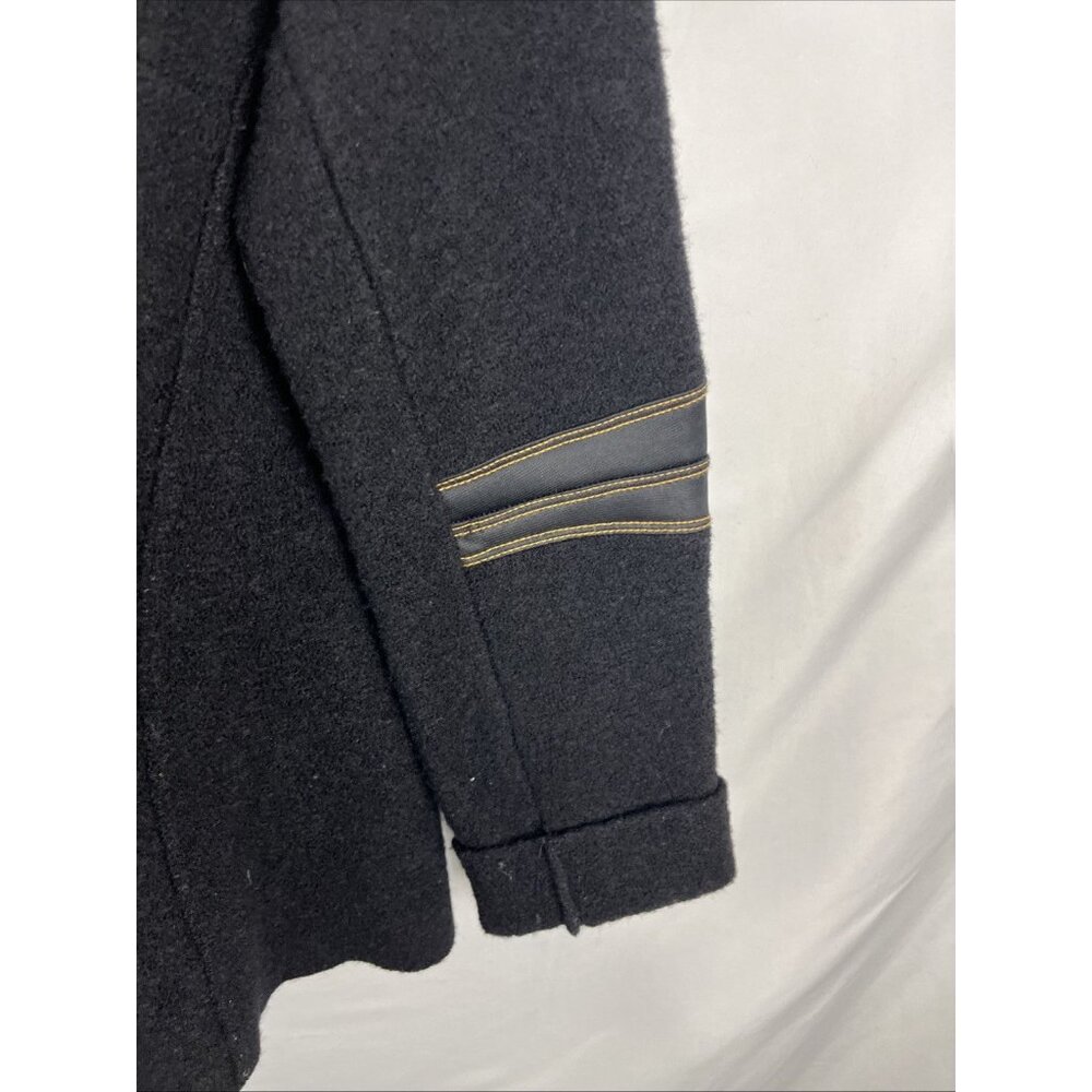 Cop Copine Boiled Wool Black Artsy Asymmetrical Jacket Womens Size XS - Picture 2 of 11